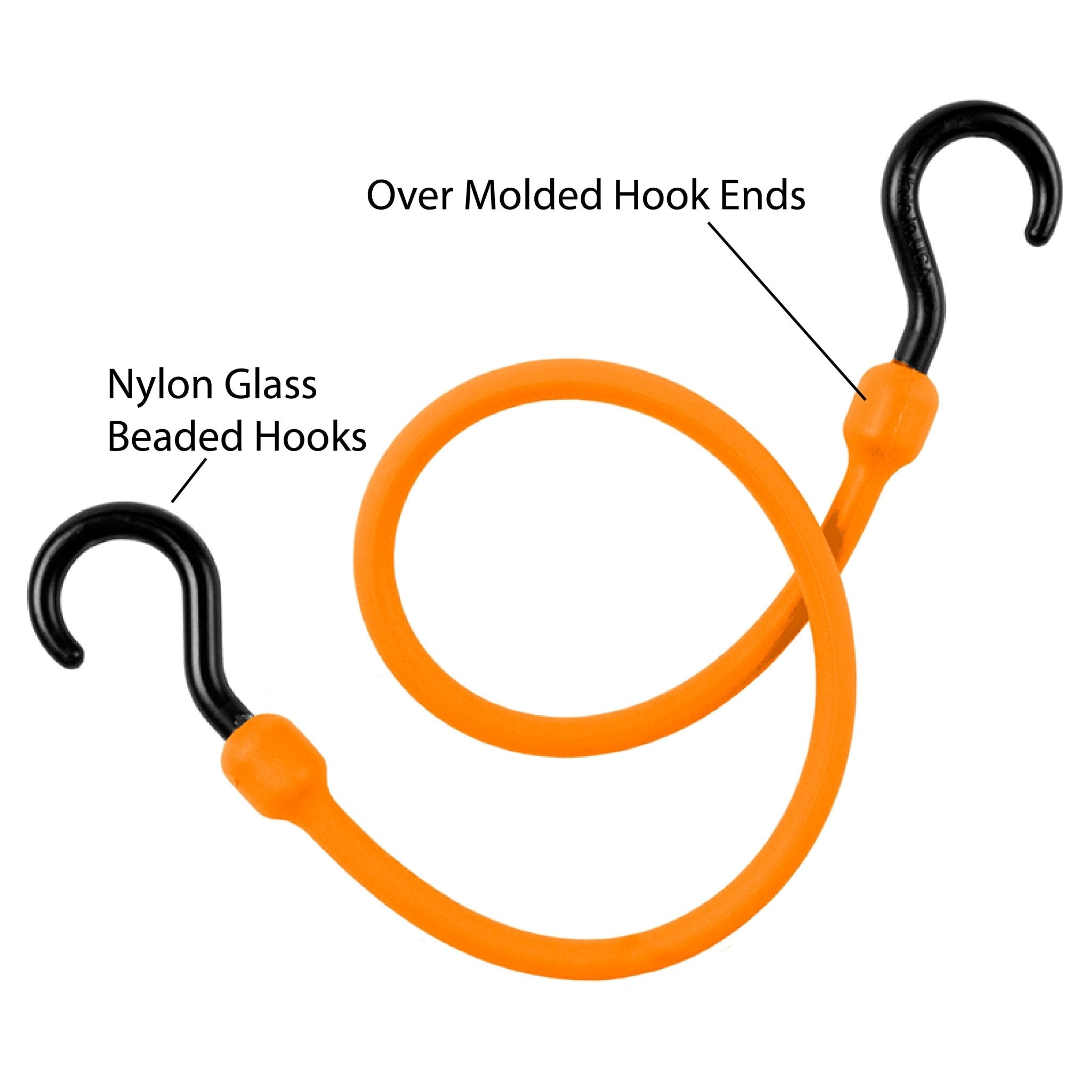 2 Piece 460mm Bungee Cord Set - Nylon Coated Steel Hooks - 1100mm Stre —  LoopsDirect