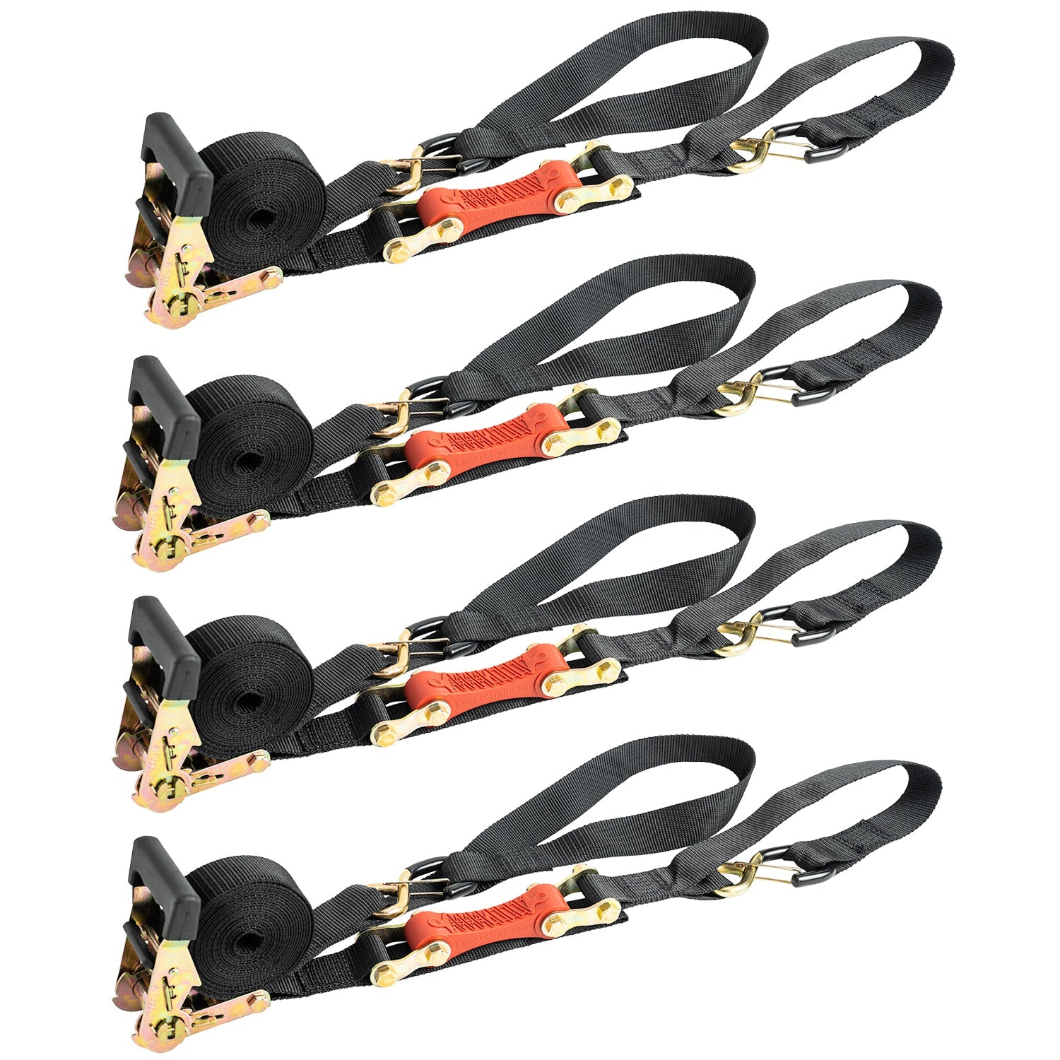 7ft x 1.5in ShockStrap Ratchet Strap with Clip Hook, Premium Polyester  Webbing, 3k Break Strength, 1k Working Load Limit
